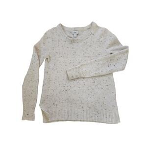 Old Navy Medium Cream Flecked Knit Sweater Crewneck Cozy Pullover